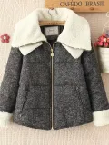 Double Lapel Long Sleeve Cotton Pockets Outdoor Coat