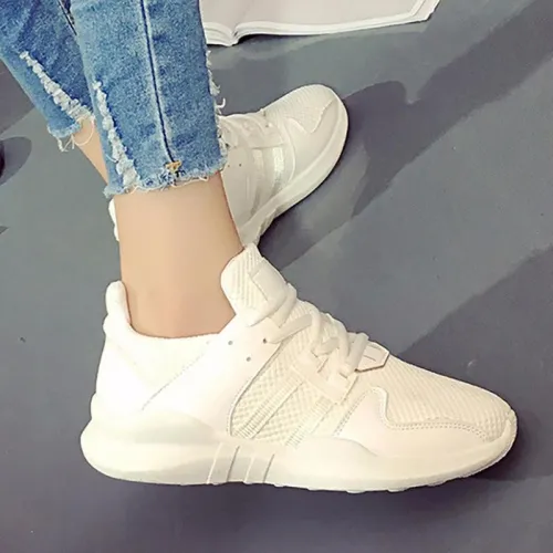 Women Mesh Fabric Sneakers Casual Lace Up Shoes