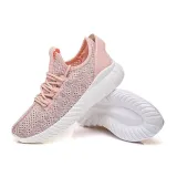 Womens All Season Flat Heel Fly-Woven Fabric Lace-up Sneakers