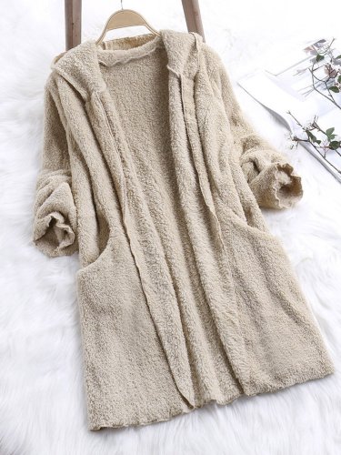 Fleece Fuzzy Sherpa Coat Cashmere Pockets Teddy Bear Coats