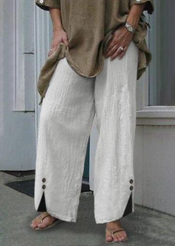 Linen Casual Solid Pants