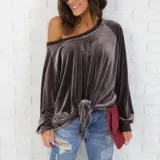 Plain Long Sleeve Blouse & Shirts