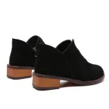 Womens Flocking Zipper Daily Chunky Heel Boots