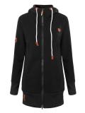 Women Long Sleeve Zipper Casual Hooded Pocket Coats