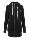 Women Long Sleeve Zipper Casual Hooded Pocket Coats