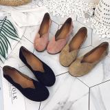 Women Flocking Flats Casual Comfort Slip On Shoes