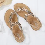 Rhinestone Clip Toe Bohemia Sandals
