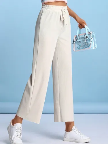 Plus Size Women Plain Casual Pants