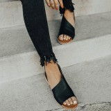 Pu Low Heel Date Sandals