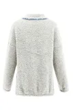Christmas Snowflake Pullover Bend Collar Zipper Print Teddy Outerwear