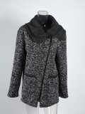 Women Warm Solid Casual Plain Lapel Coat