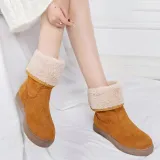 Women's Round Toe Casual Low Heel Boots