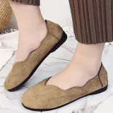 Women Flocking Flats Casual Comfort Slip On Shoes