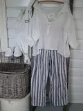 Linen Plus Size Casual Striped Pants