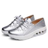 Large Size Rocker Sole Lace Up Cow Leather Shoes