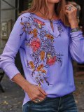 Casual Long Sleeve Cotton-Blend Shirts & Tops