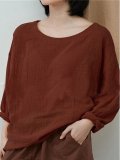 Long Sleeve Crew Neck Casual Shirts & Tops