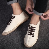 Plus Size Unisex Canvas Flat Heel Stitching Shoes Daily Solid Color Spring/Fall Lace Flats