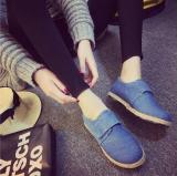 Blue Flat Heel Plus Size Spring/Fall Daily Canvas Magic Tape Flats