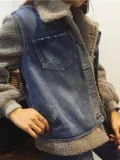 Two Piece Cotton-Blend Plus Jeans Jacket Casual Coat