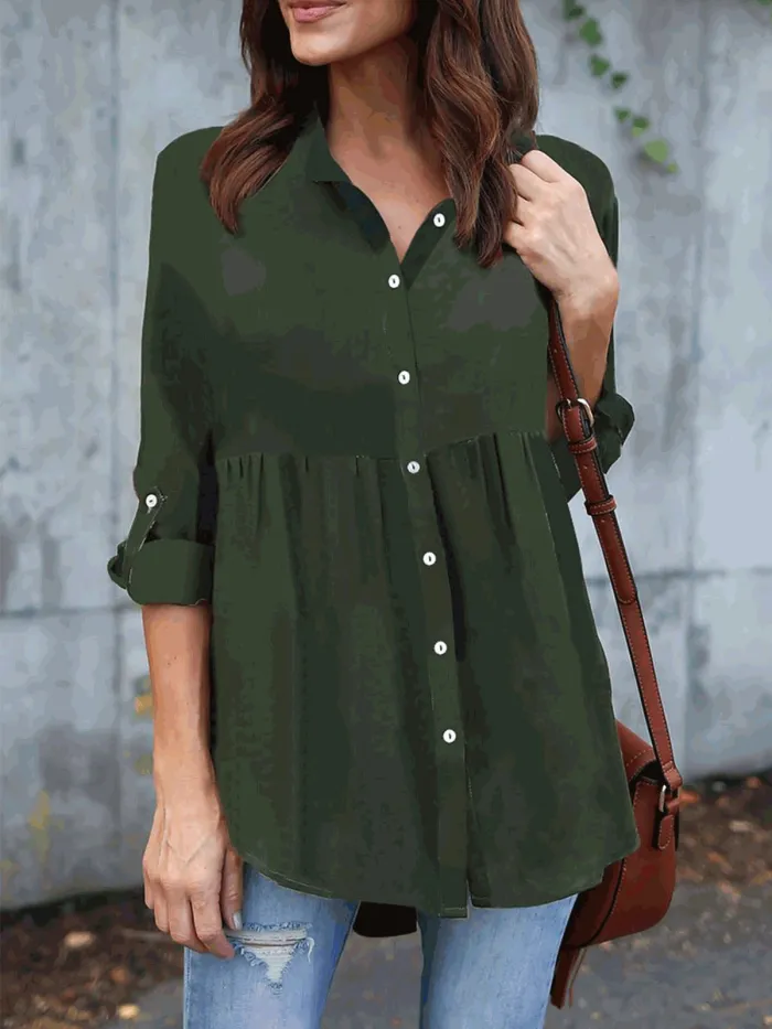Polyester Shawl Collar Casual Shirts