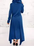 Long Sleeve Solid Asymmetric Plus Size Hoodies