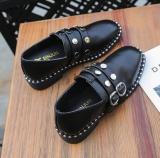 Brown Spring/Fall PU Chunky Heel Daily Adjustable Buckle Loafers