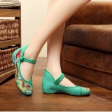 Colorful Vintage National Wind Chinese Embroidered Dragon Mary Janes Flat Shoes