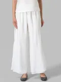 Solid Casual Loose Leg Pants