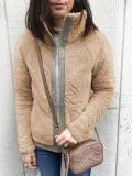Turtleneck Solid Pockets Long Sleeve Coats