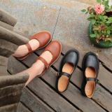 Mary Jane Spring/Fall PU Daily Adjustable Buckle Retro Flats