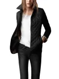 Single Breasted Lapel Quilted Plaid Cotton-padded Jacket