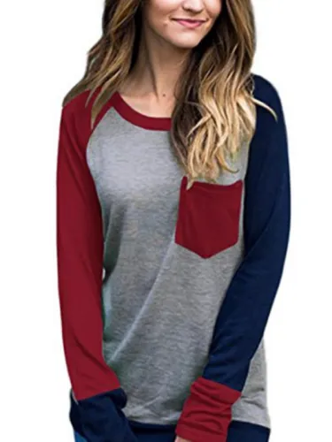 Casual A-Line Long Sleeve Pockets Blouse & Shirts