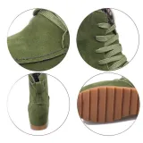 Round Toe Women Ankle Lace-Up Boots