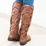 Black PU Chunky Heel Zipper Casual Winter Boots
