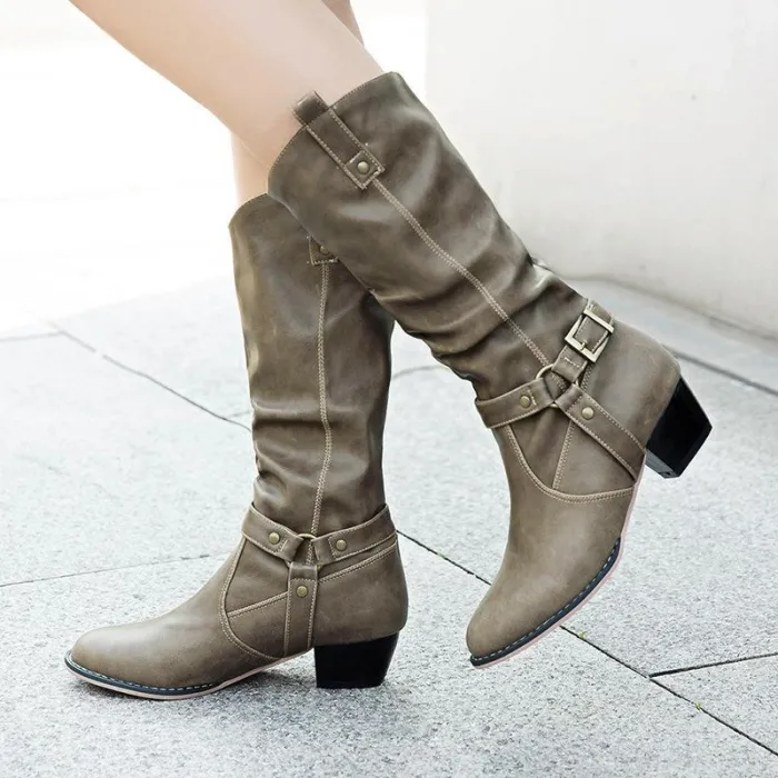 Women Vintage Booties Casual Plus Size Shoes