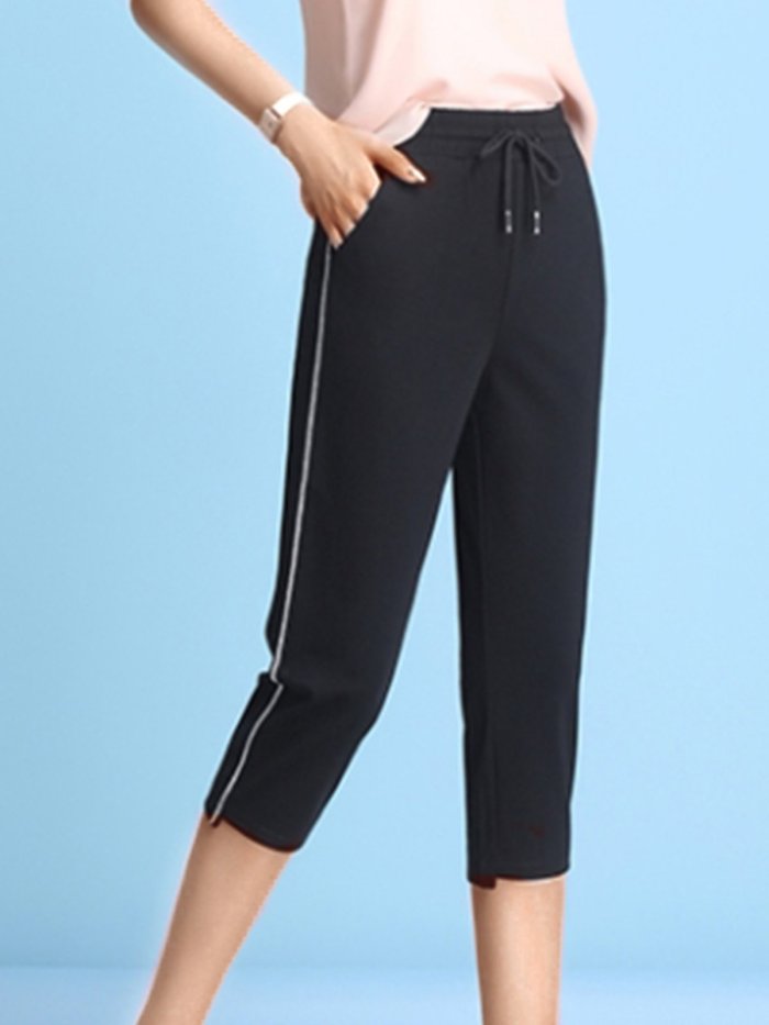 Plus Size Women Plain Casual Pants
