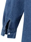 Casual Hoodie Denim Buttoned Coat