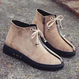Women Flocking Booties Casual Comfort Zipper Shoes