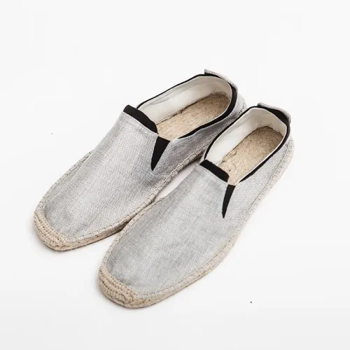 Deep Gray Flat Heel All Season Driving Linen Flats