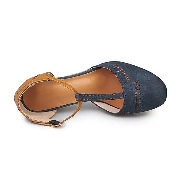 Summer Adjustable Buckle Chunky Heel Shoes