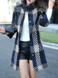 Tweed Long Sleeve Plus Size Woven Coat