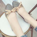 Women Bowknot  Sparkling Glitter Flats Casual Comfort Slip On Shoes