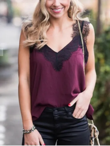 Casual Plain V Neck Shirts & Tops