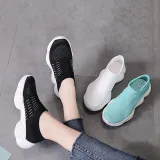 Women Mesh Fabric Sneakers Casual Comfort Socks Slip On Shoes