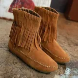 Women Tassel Booties  Casual Comfort Shoes
