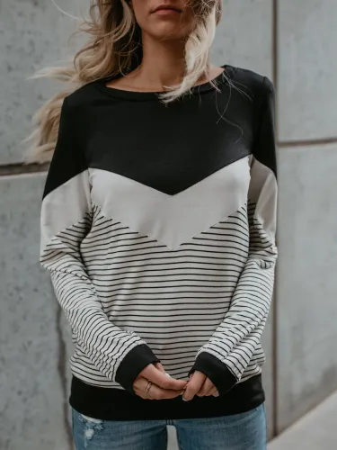 Polyester Casual Patchwork T-Shirt