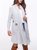 Long Sleeve Belt Cotton Casual V Neck Cardigans