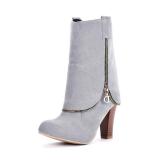 Women Plus Size Chunky Heel Boots Casual Shoes
