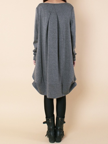 Gray Cocoon Casual Casual Dress
